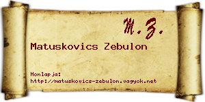 Matuskovics Zebulon névjegykártya